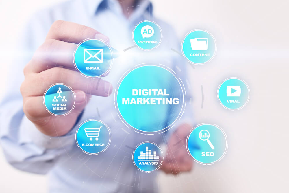 DIgital marketing technology concept. Internet.