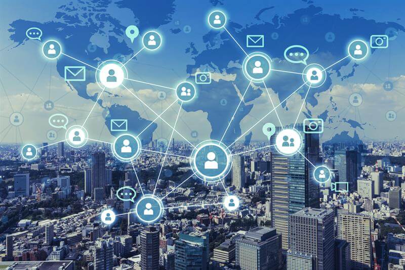 Social networking service concept.
