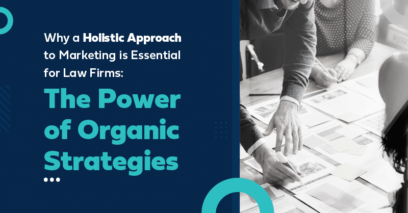Professionals strategize in a meeting, highlighting holistic marketing for law firms.